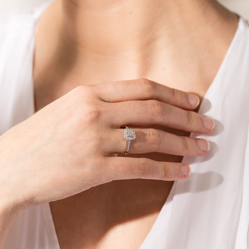 18ct White Gold .41ct Princess Cut Diamond Mandalay Ring-Ring-Walker & Hall