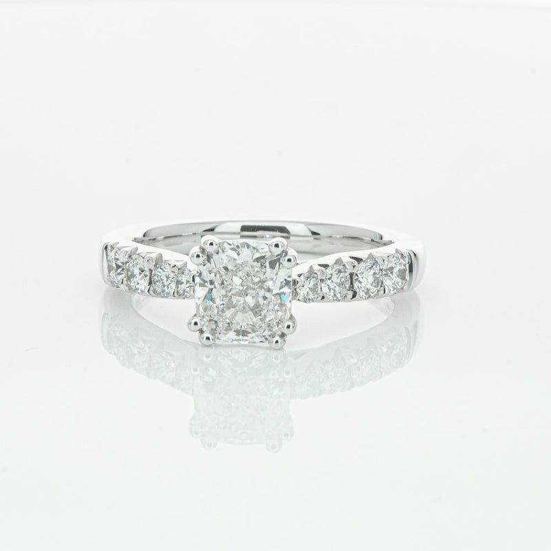 18ct White Gold 1.29ct Cushion Cut Diamond Phoenix Ring-Ring-Walker & Hall