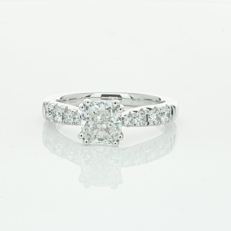 18ct White Gold 1.29ct Cushion Cut Diamond Phoenix Ring-Ring-Walker & Hall