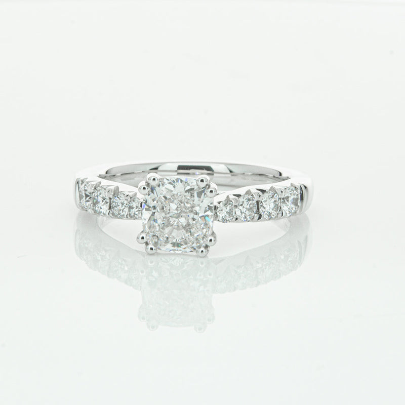 18ct White Gold 1.29ct Cushion Cut Diamond Phoenix Ring-Ring-Walker & Hall