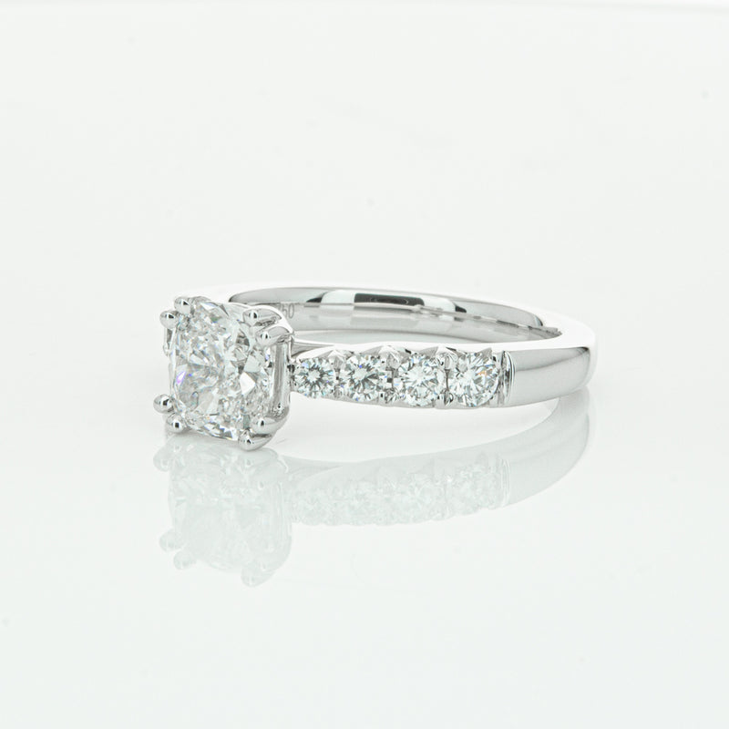 18ct White Gold 1.29ct Cushion Cut Diamond Phoenix Ring-Ring-Walker & Hall