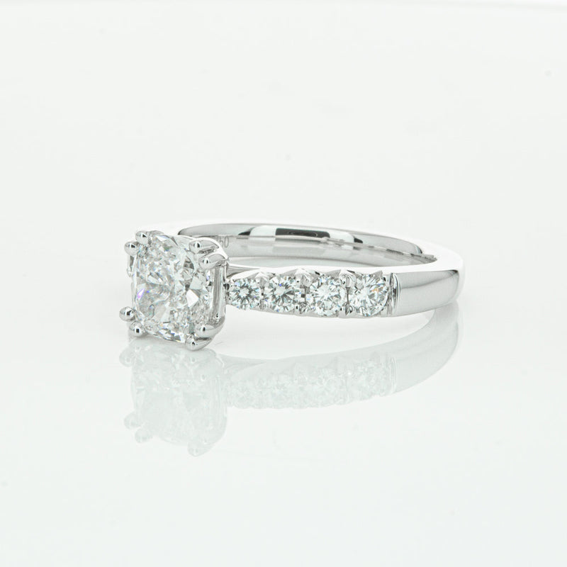 18ct White Gold 1.29ct Cushion Cut Diamond Phoenix Ring-Ring-Walker & Hall