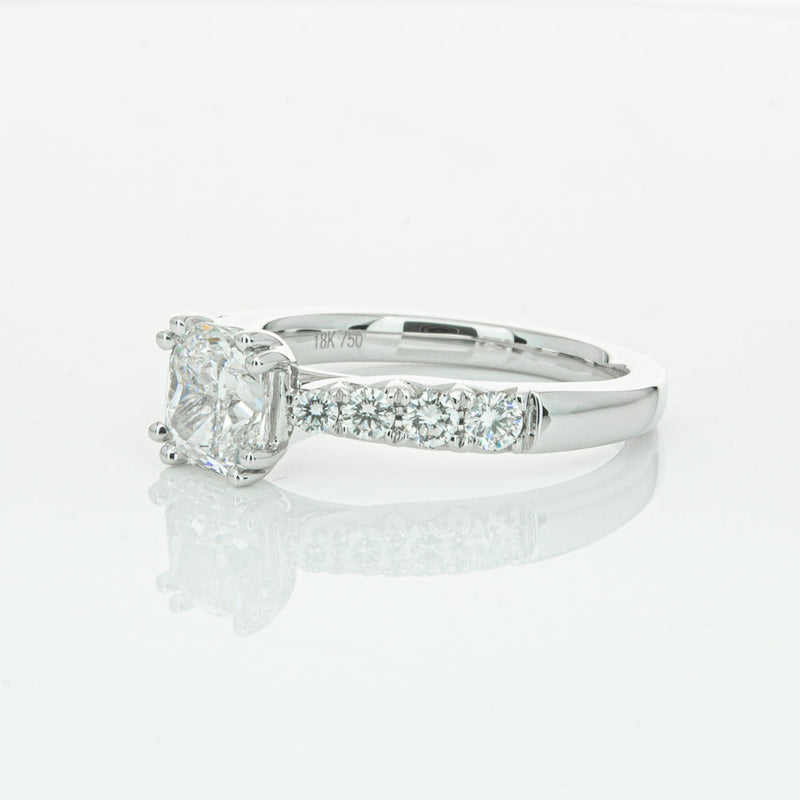 18ct White Gold 1.29ct Cushion Cut Diamond Phoenix Ring-Ring-Walker & Hall