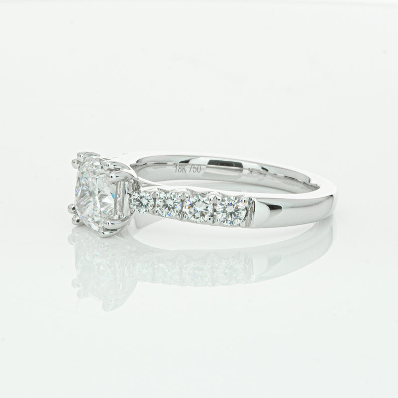 18ct White Gold 1.29ct Cushion Cut Diamond Phoenix Ring-Ring-Walker & Hall