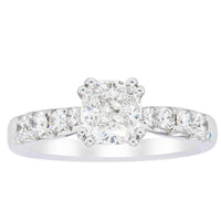 18ct White Gold 1.29ct Cushion Cut Diamond Phoenix Ring-Ring-Walker & Hall