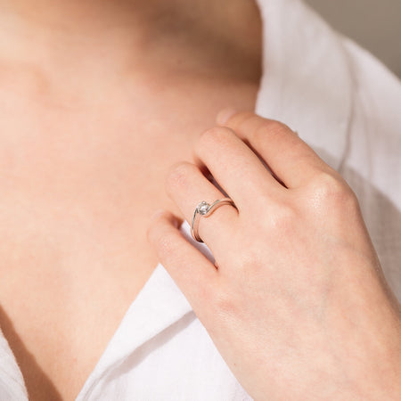 18ct White Gold .30ct Diamond Embrace Ring-Ring-Walker & Hall