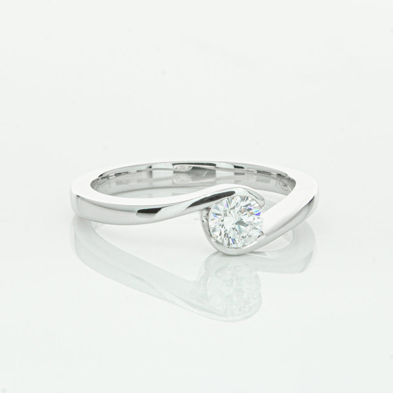 18ct White Gold .30ct Diamond Embrace Ring-Ring-Walker & Hall