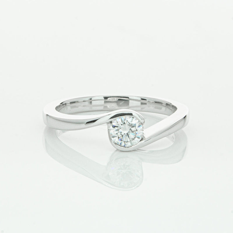 18ct White Gold .30ct Diamond Embrace Ring-Ring-Walker & Hall