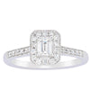 18ct White Gold .40ct Emerald Cut Diamond Aria Ring-Ring-Walker & Hall