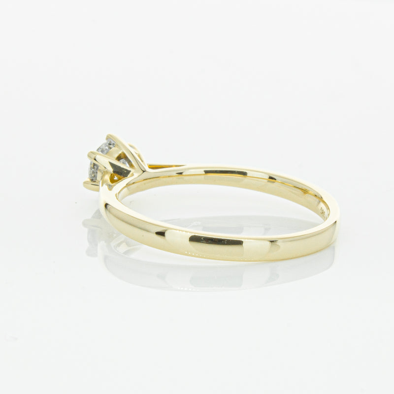 14ct Yellow Gold .40ct Diamond Lunette Ring-Ring-Walker & Hall