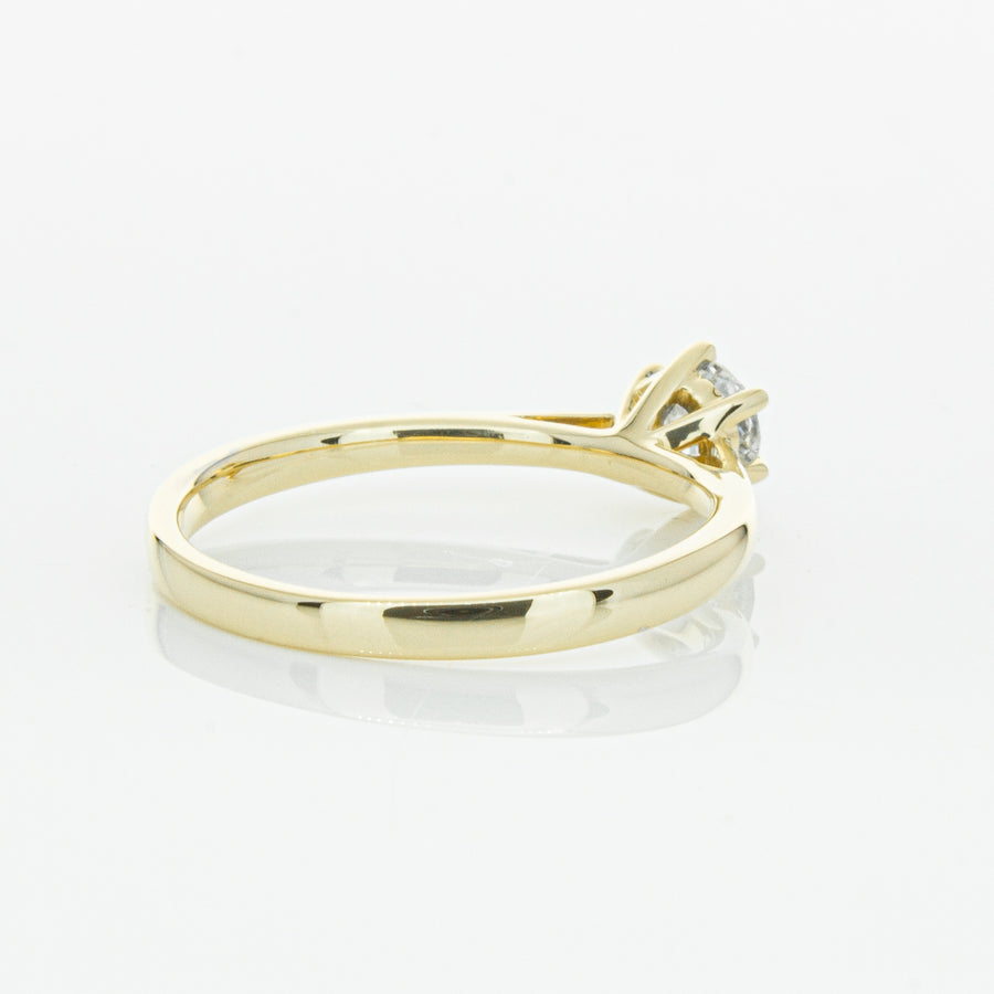 14ct Yellow Gold .40ct Diamond Lunette Ring-Ring-Walker & Hall