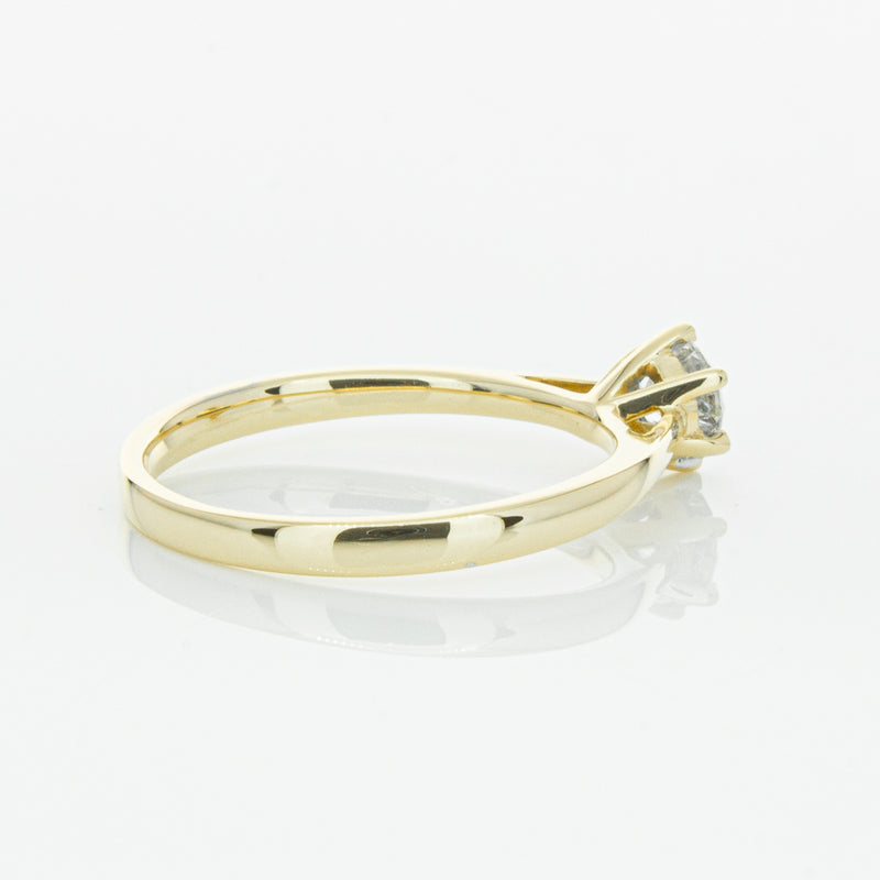 14ct Yellow Gold .40ct Diamond Lunette Ring-Ring-Walker & Hall