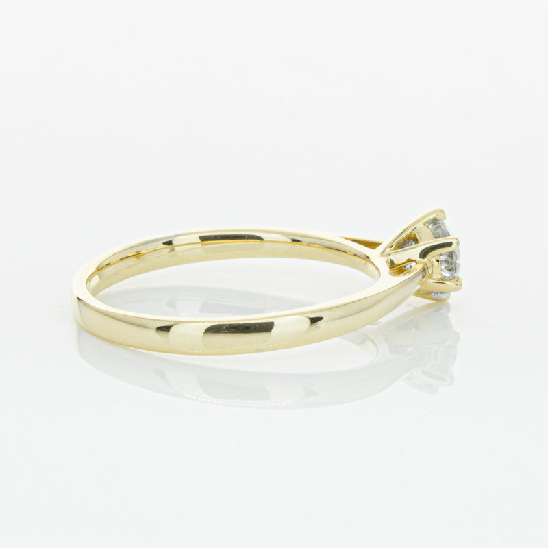 14ct Yellow Gold .40ct Diamond Lunette Ring-Ring-Walker & Hall