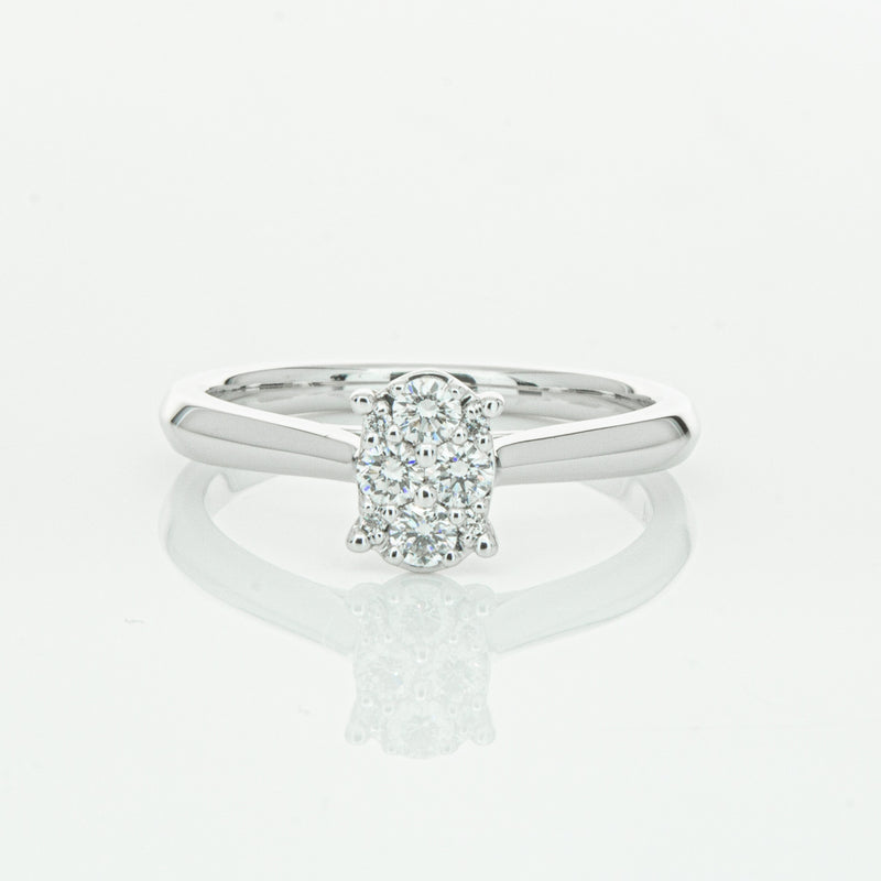 14ct White Gold Diamond Mila Ring-Ring-Walker & Hall