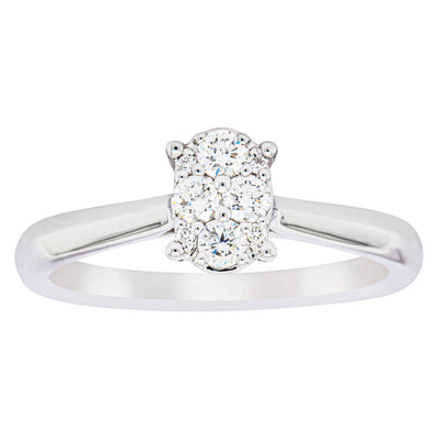 14ct White Gold Diamond Mila Ring-Ring-Walker & Hall