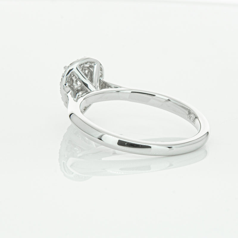 14ct White Gold Diamond Pear Saturn Ring-Ring-Walker & Hall