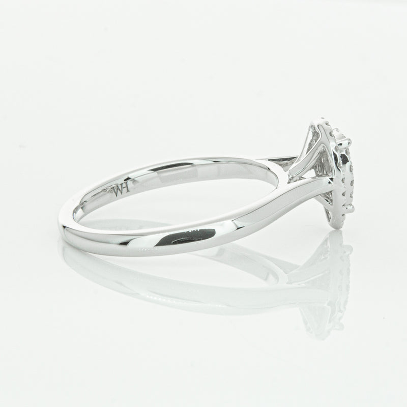 14ct White Gold Diamond Pear Saturn Ring-Ring-Walker & Hall