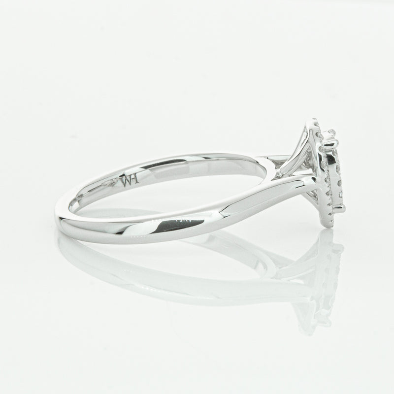 14ct White Gold Diamond Pear Saturn Ring-Ring-Walker & Hall