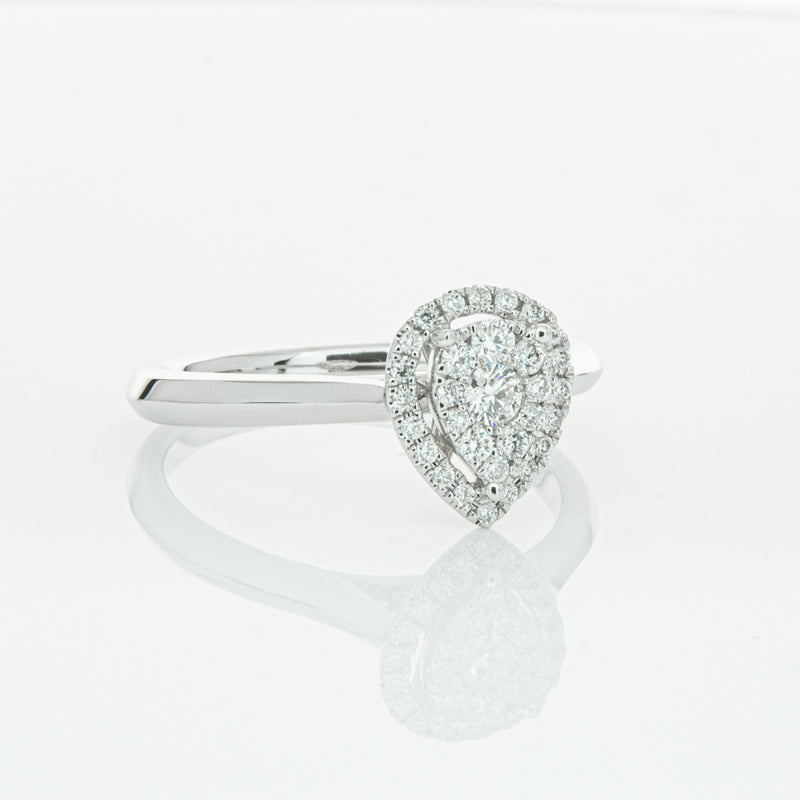 14ct White Gold Diamond Pear Saturn Ring-Ring-Walker & Hall