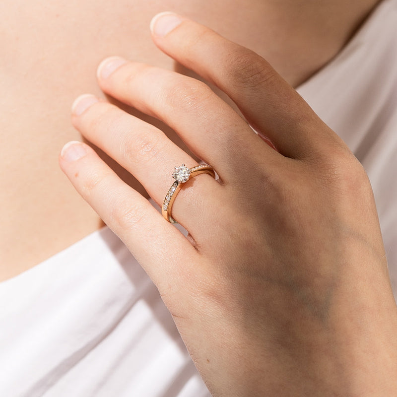 18ct Yellow Gold .50ct Diamond Avalon Ring-Ring-Walker & Hall