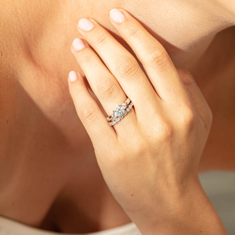 18ct White Gold Diamond Aura Ring-Ring-Walker & Hall