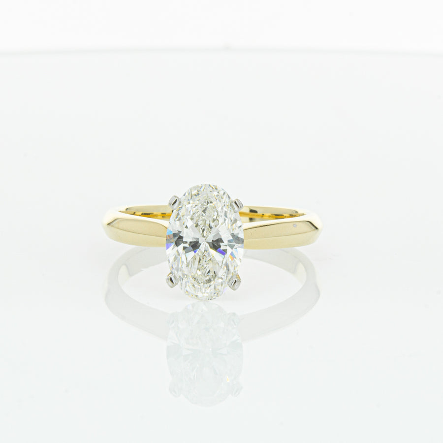 18ct Yellow Gold Oval Cut Diamond Venetian Ring-Ring-Walker & Hall