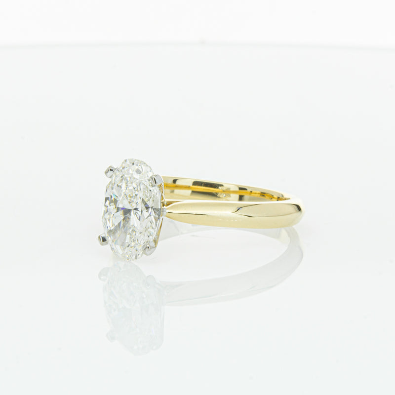 18ct Yellow Gold Oval Cut Diamond Venetian Ring-Ring-Walker & Hall