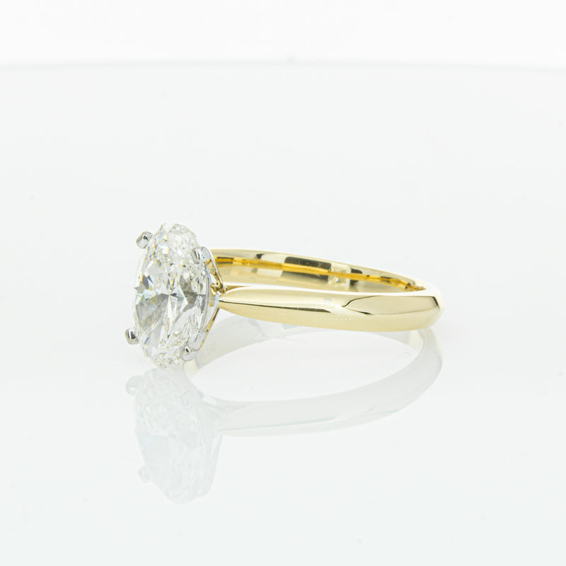 18ct Yellow Gold Oval Cut Diamond Venetian Ring-Ring-Walker & Hall