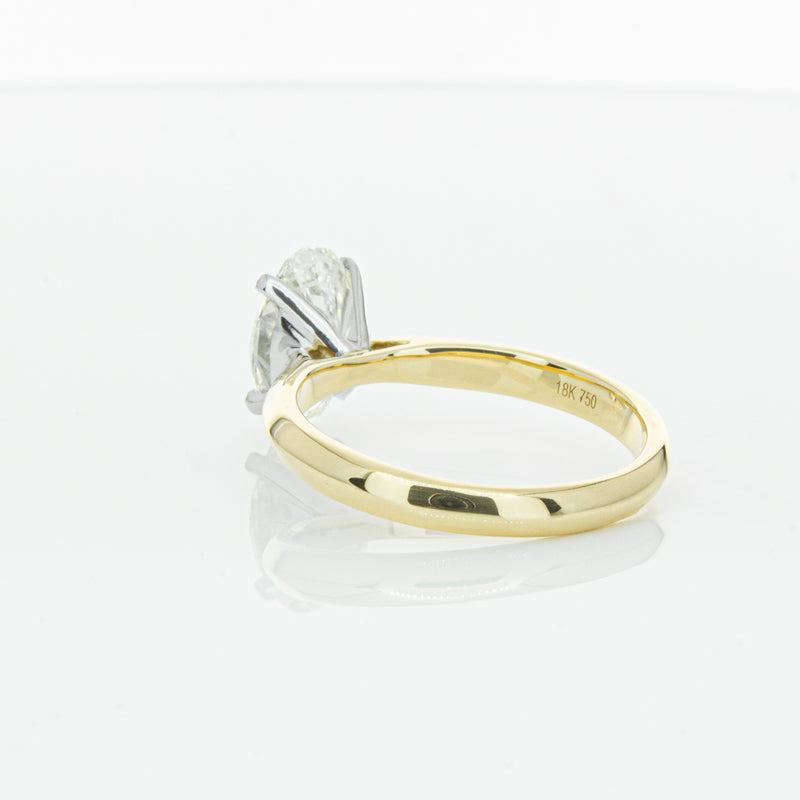 18ct Yellow Gold Oval Cut Diamond Venetian Ring-Ring-Walker & Hall