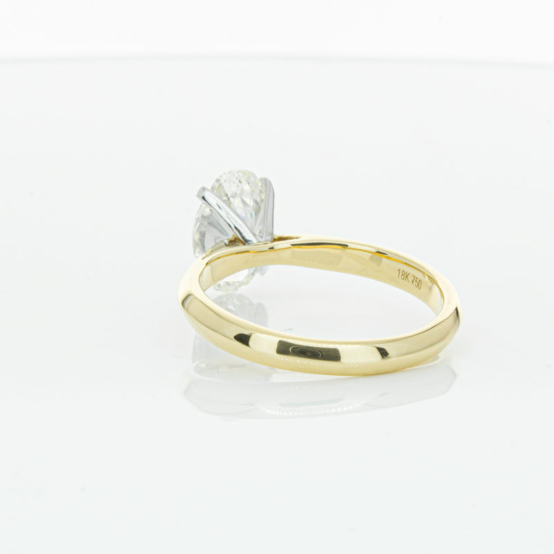 18ct Yellow Gold Oval Cut Diamond Venetian Ring-Ring-Walker & Hall