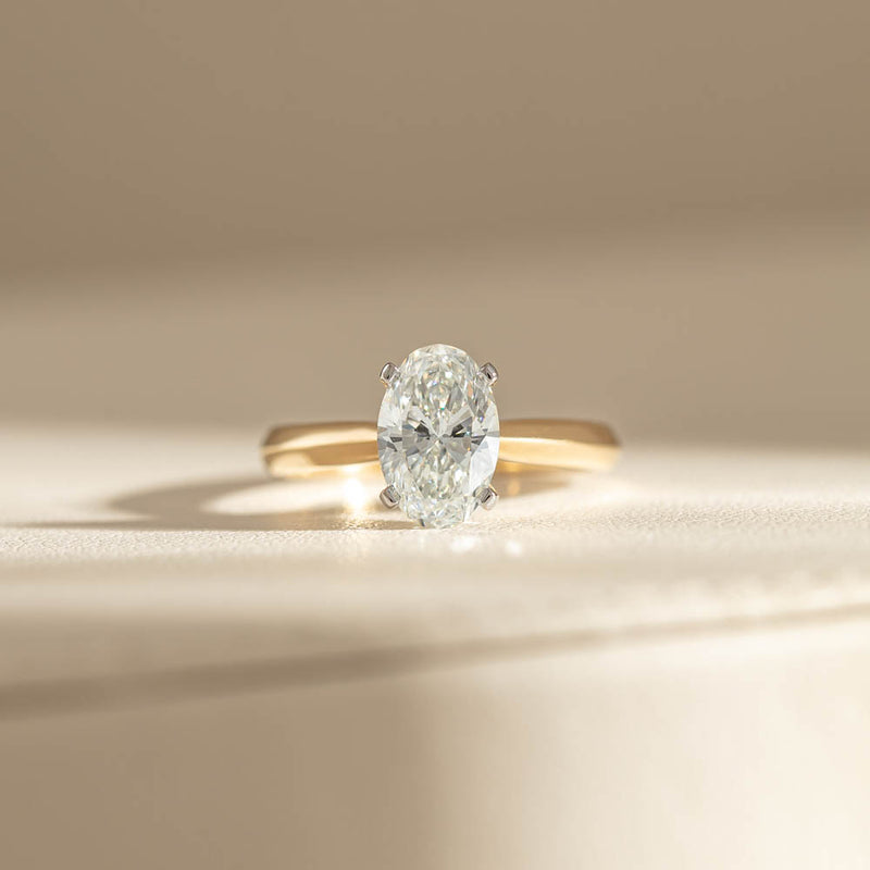 18ct Yellow Gold Oval Cut Diamond Venetian Ring-Ring-Walker & Hall