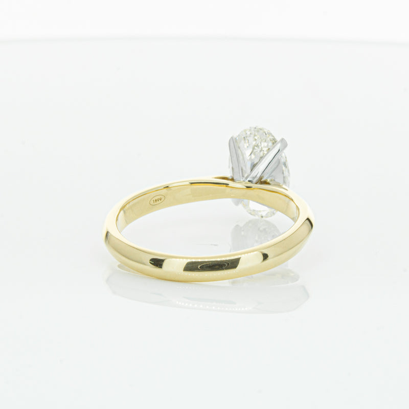 18ct Yellow Gold Oval Cut Diamond Venetian Ring-Ring-Walker & Hall