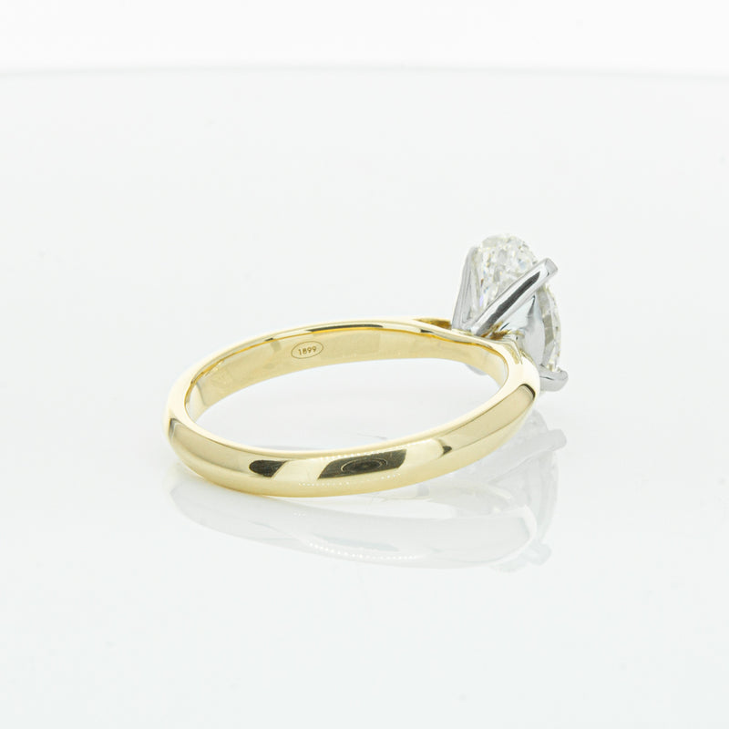 18ct Yellow Gold Oval Cut Diamond Venetian Ring-Ring-Walker & Hall