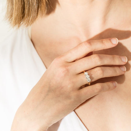 18ct Yellow Gold 1.52ct Diamond Trilogy Ring-Ring-Walker & Hall