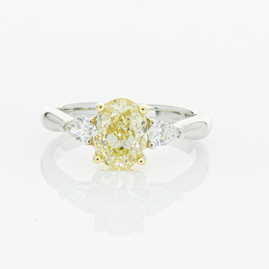 18ct White Gold Oval Cut Yellow Diamond Ayla Ring-Ring-Walker & Hall