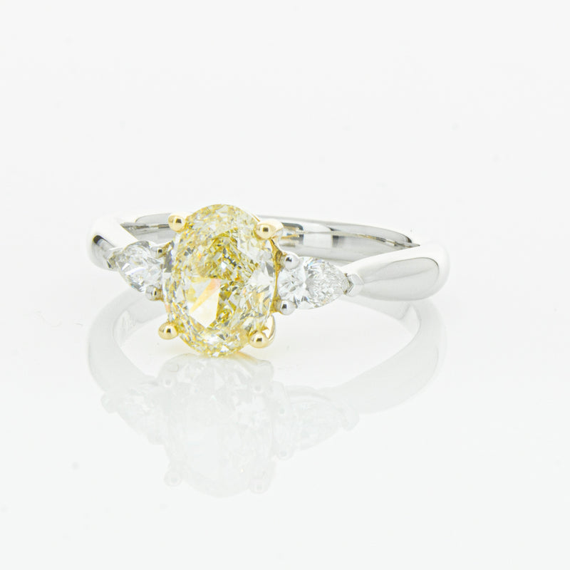 18ct White Gold Oval Cut Yellow Diamond Ayla Ring-Ring-Walker & Hall