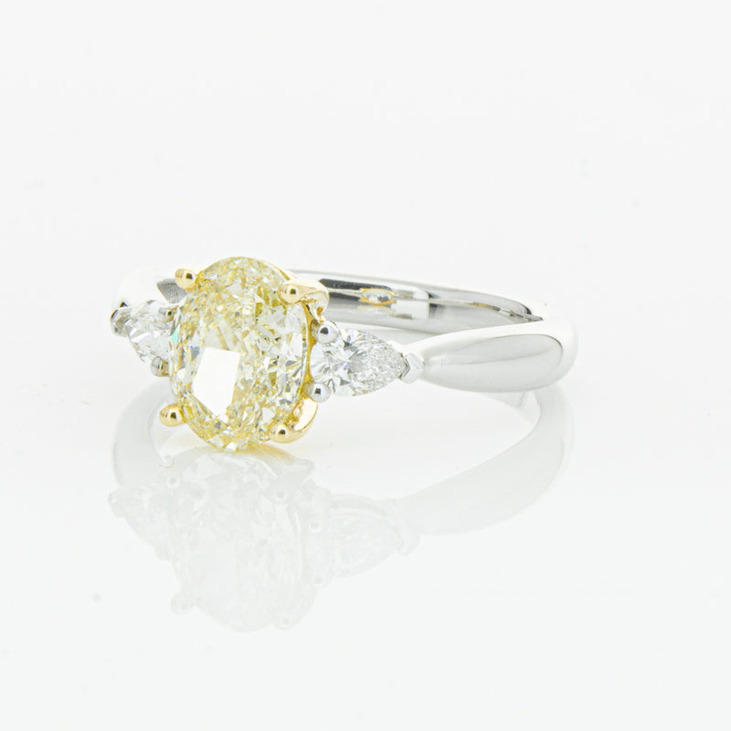 18ct White Gold Oval Cut Yellow Diamond Ayla Ring-Ring-Walker & Hall