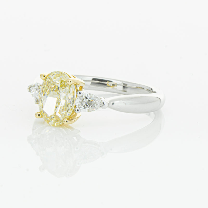 18ct White Gold Oval Cut Yellow Diamond Ayla Ring-Ring-Walker & Hall