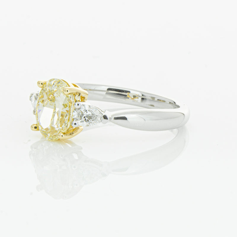 18ct White Gold Oval Cut Yellow Diamond Ayla Ring-Ring-Walker & Hall