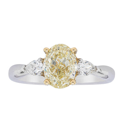 18ct White Gold Oval Cut Yellow Diamond Ayla Ring-Ring-Walker & Hall