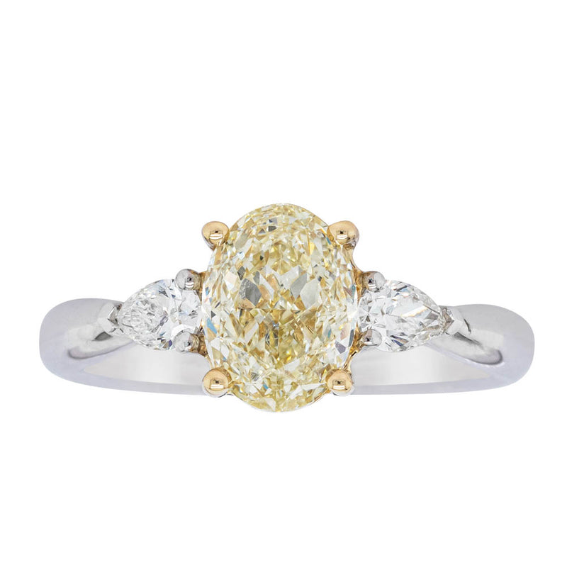 18ct White Gold Oval Cut Yellow Diamond Ayla Ring-Ring-Walker & Hall