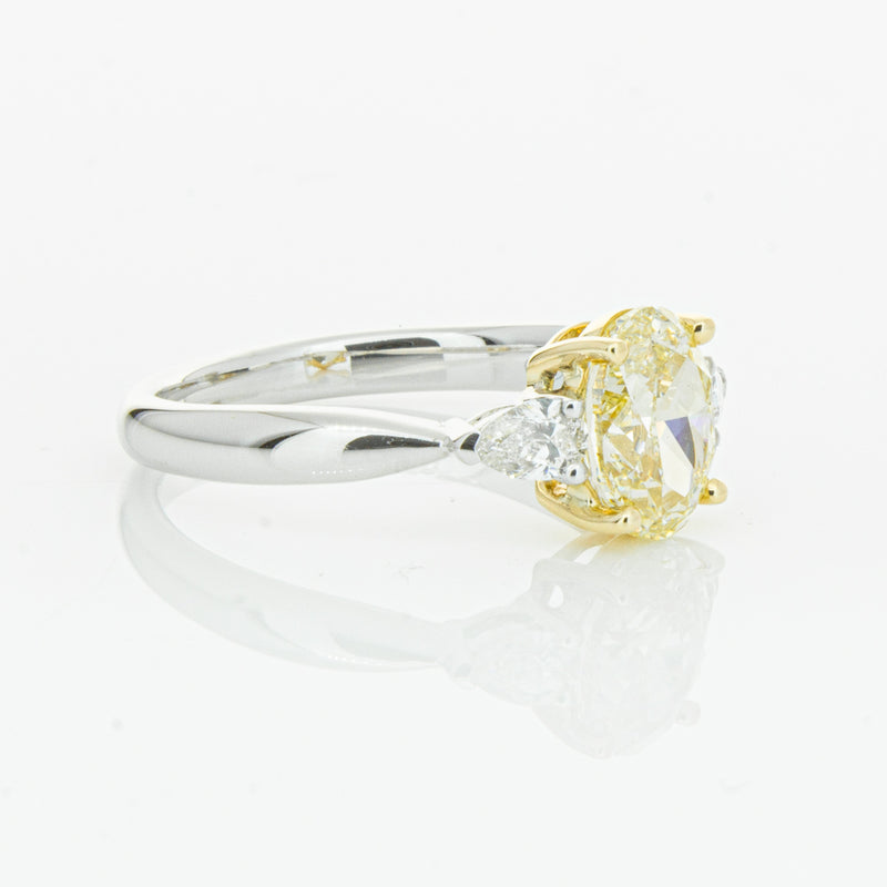 18ct White Gold Oval Cut Yellow Diamond Ayla Ring-Ring-Walker & Hall