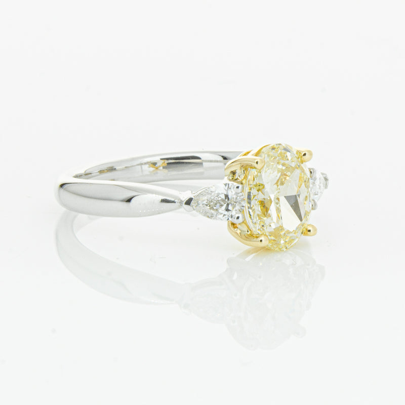 18ct White Gold Oval Cut Yellow Diamond Ayla Ring-Ring-Walker & Hall