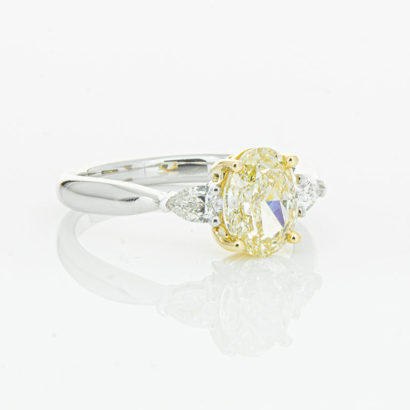 18ct White Gold Oval Cut Yellow Diamond Ayla Ring-Ring-Walker & Hall