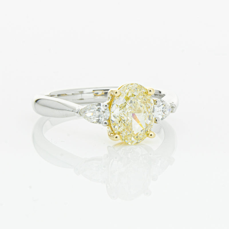 18ct White Gold Oval Cut Yellow Diamond Ayla Ring-Ring-Walker & Hall