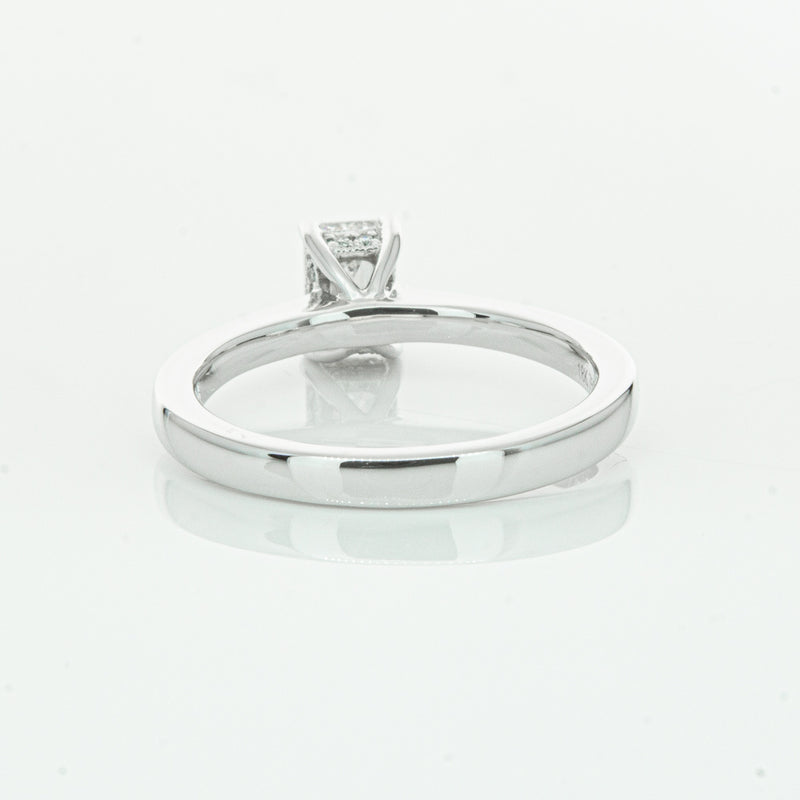 18ct White Gold Emerald Cut Diamond Ring-Ring-Walker & Hall