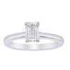 18ct White Gold Emerald Cut Diamond Ring-Ring-Walker & Hall
