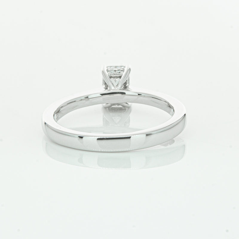 18ct White Gold Emerald Cut Diamond Ring-Ring-Walker & Hall