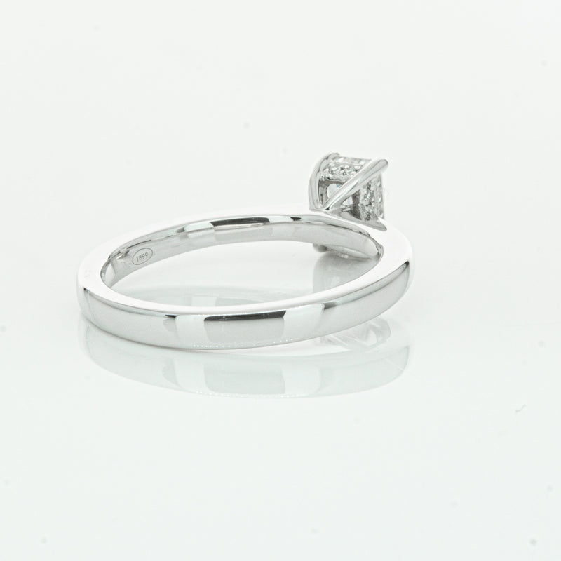 18ct White Gold Emerald Cut Diamond Ring-Ring-Walker & Hall