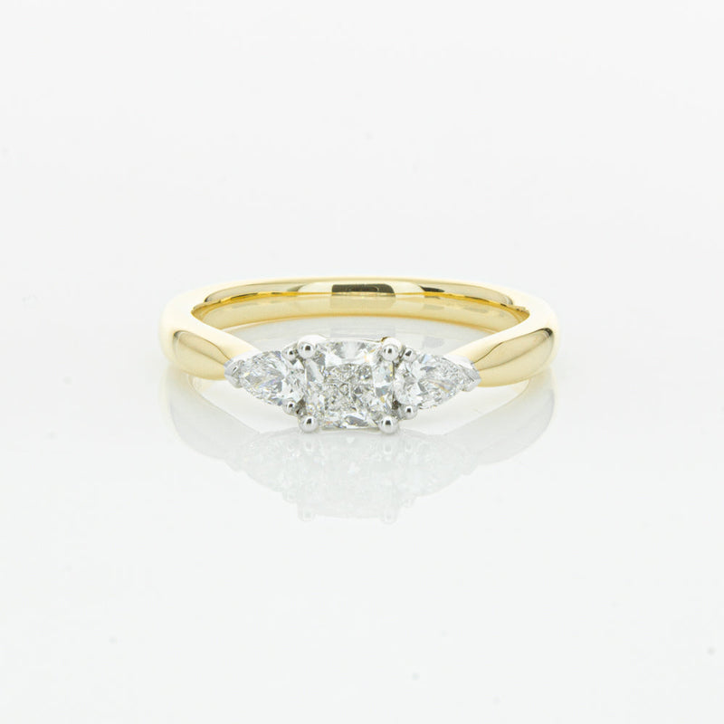 18ct Yellow Gold .51ct Cushion Cut Diamond Ayla Ring-Ring-Walker & Hall